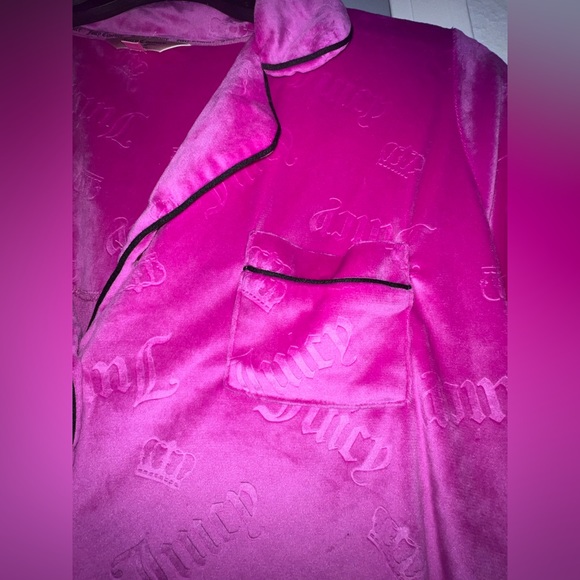 Juicy Couture raspberry velour 2Pc Pajama Set size XL - Picture 4 of 8